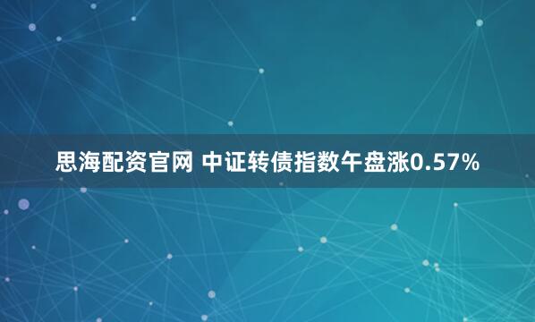 思海配资官网 中证转债指数午盘涨0.57%